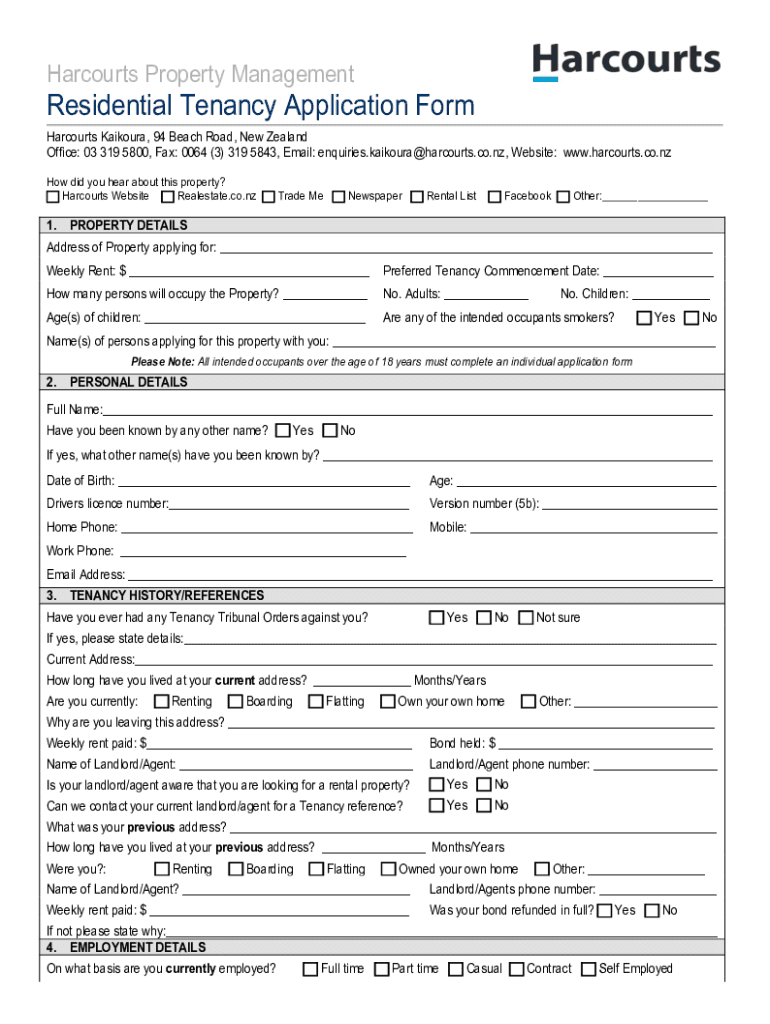 Tenancy Agreement Form Nz