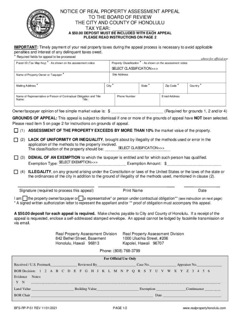  NOTICE of REAL PROPERTY ASSESSMENT APPEAL BOARD of REVIEW 2021-2024