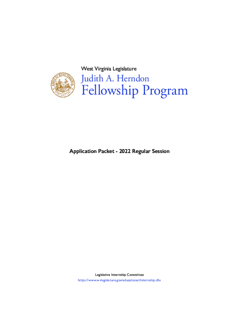  PDF Judith a Herndon Fellowship Program West Virginia Legislature 2022-2024