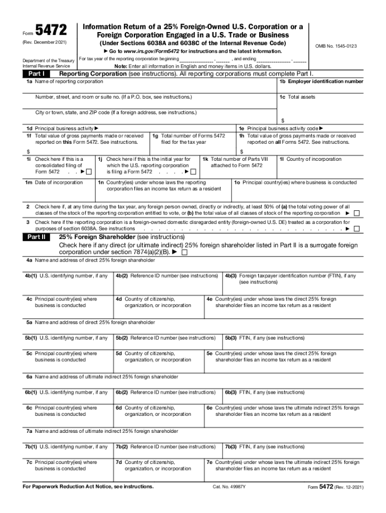  Www Irs Govinstructionsi5472Instructions for Form 5472 12Internal Revenue Service 2021