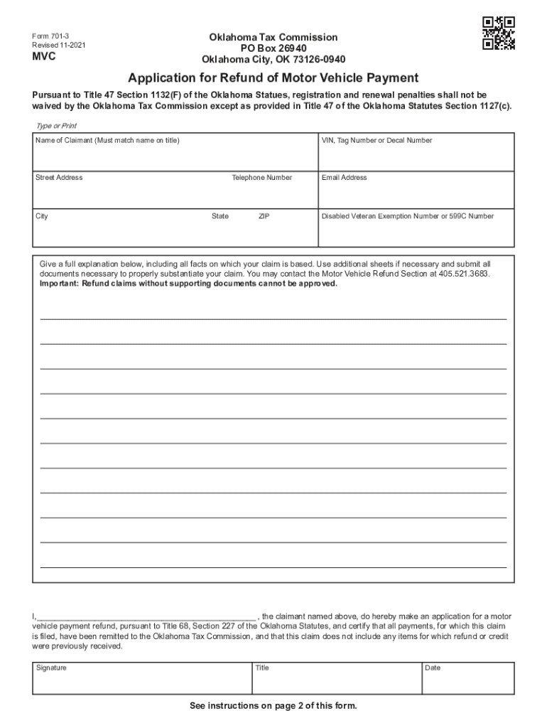  Packet R Application for Refund of Motor Vehicle Payment 2021