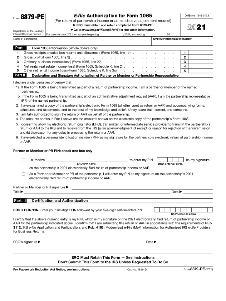 Www Taxformfinder Orgfederalform 8879 PeFederal Form 8879 PE IRS E File Signature Authorization for