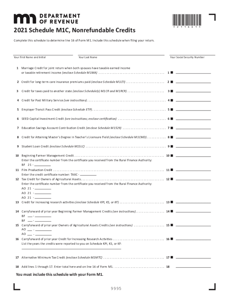  Form M1, Individual Income Tax Return 2021