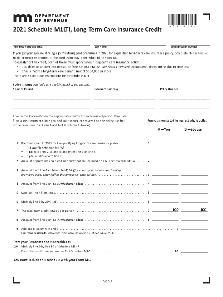  Long Term Care Insurance CreditMinnesota Department of 2021