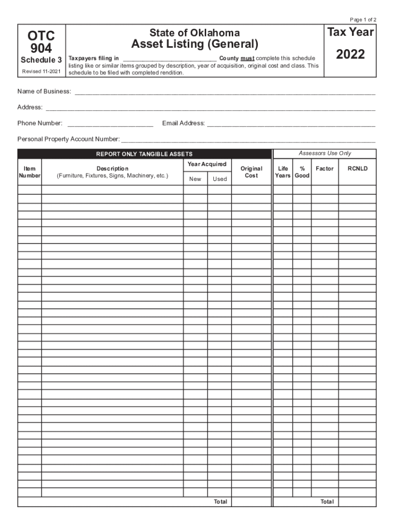  2022 Form 904 3 P Petroleum Related Asset Listing 2022-2024