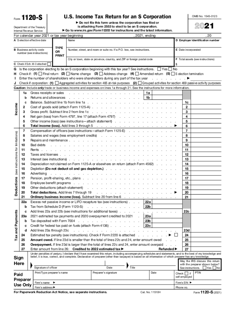  1120s Fill and Sign Printable Template OnlineUS Legal 2021