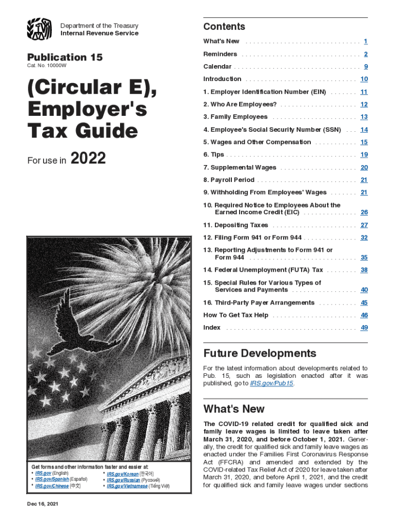  Publication 15 Circular E, Employer&#039;s Tax Guide 2022-2024