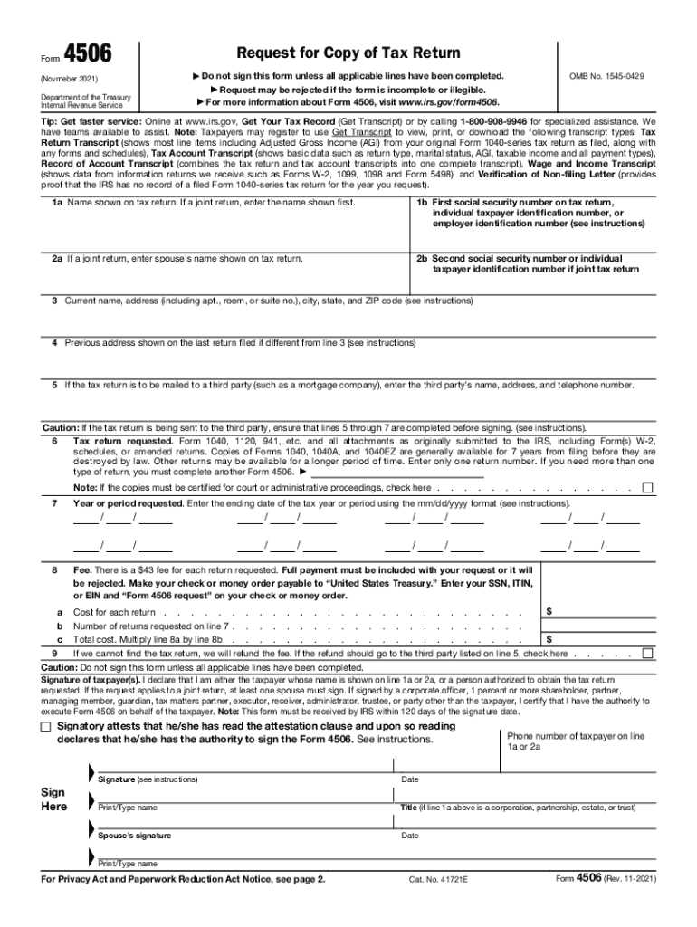  Form 4506 C 9 IRS Tax FormsForm 4506 Request for Copy of Tax ReturnDisaster 4506 T Request for Transcript of Tax ReturnDisaster  2021