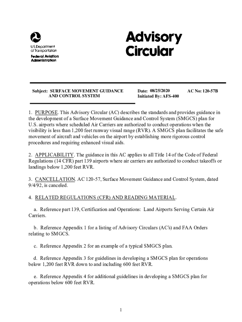 Www Faa GovAdvisoryCircular150521020AAC 1505210 20A, Ground Vehicle Operations to Include Taxiing  Form