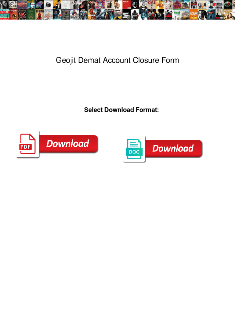 Geojit Account Closure Form PDF Download