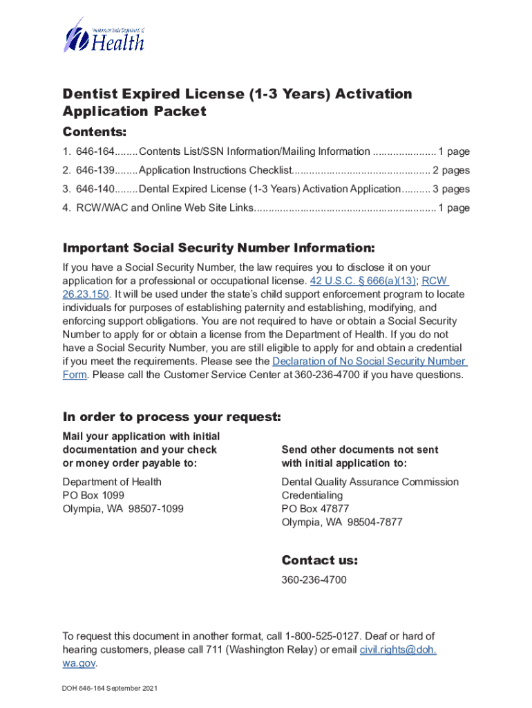 Form WA DOH 646 164 Fill Online, Printable, Fillable