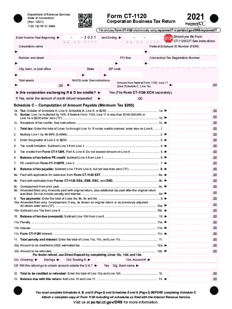  DEPARTMENT of REVENUE SERVICES STATE of CONNECTICUT FORM 2021