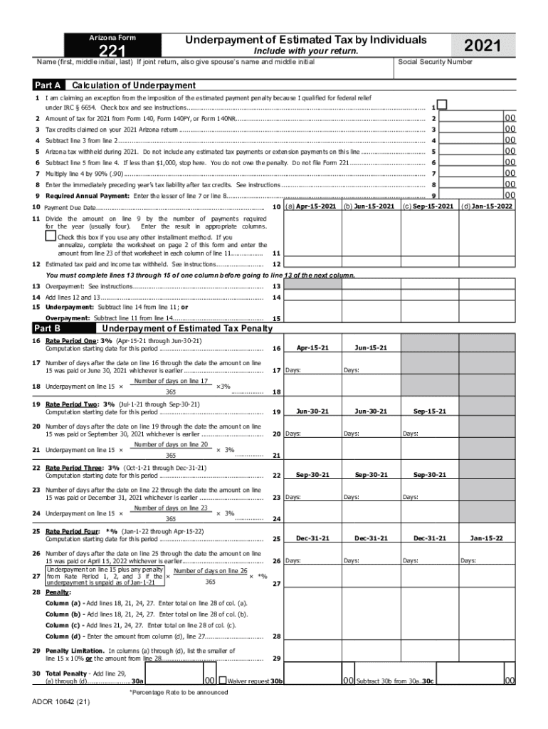  Azdor Govindividual Estimated Tax Payment FormIndividual Estimated Tax Payment FormArizona Department of 2021