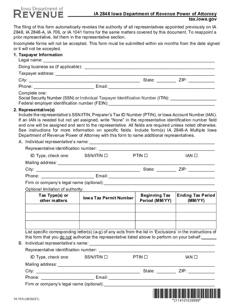  Tax Iowa GovsitesdefaultIA 2848 Iowa Power of Attorney Form, 14101 2021