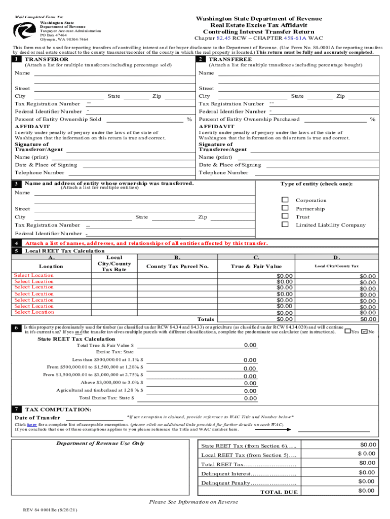  Dor Wa Govget Form or Publicationforms SubjectReal Estate Excise Tax FormsWashington Department of Revenue 2021