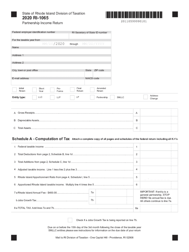  Fillable Online State of Rhode Island Division of 2020