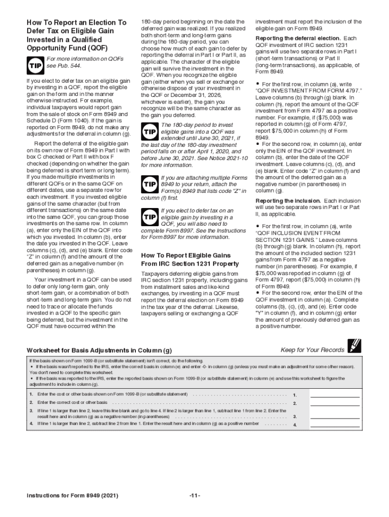  Get the Form 8949 Department of the Treasury Internal 2021