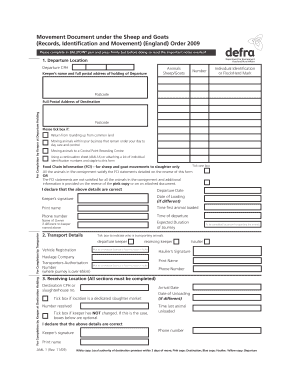 Sheep Movement Forms