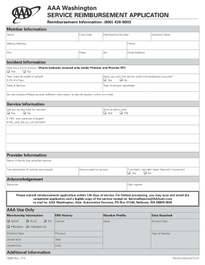 Aaa Washington Reimbursement Form