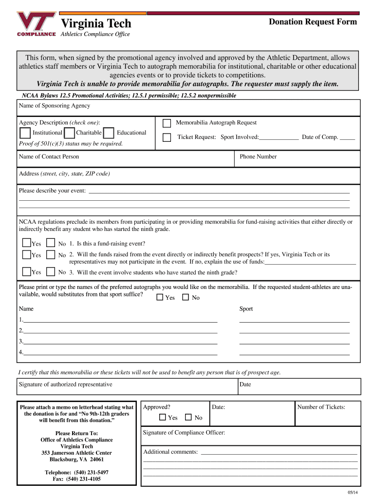 Get and Sign Donationa Request Virginia 2014-2022 Form