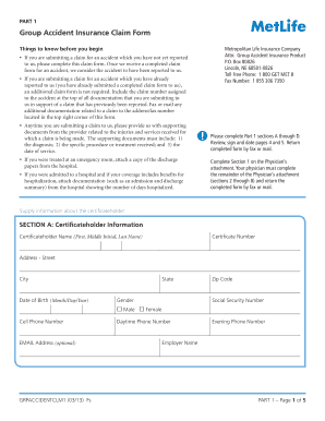 MetLife Accident Claim Form