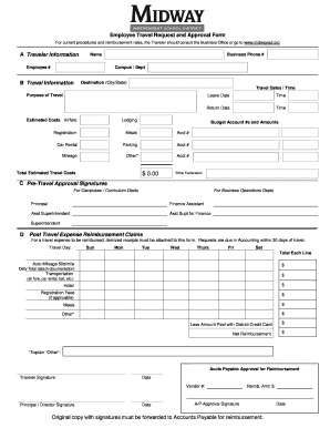 Travel Request Form PDF