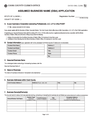 Cook County Dba  Form