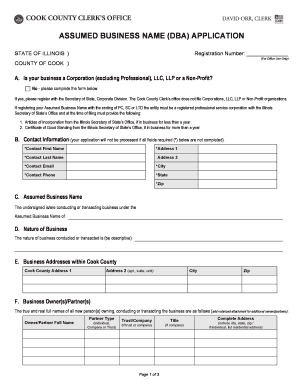 Cook County Dba Form