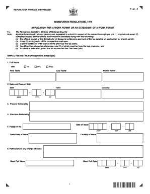 Work Permit Application Forms Ministry of National Security