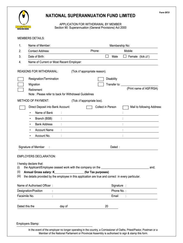 Nasfund Forms