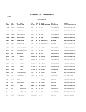 Randolph County Warrant Search  Form