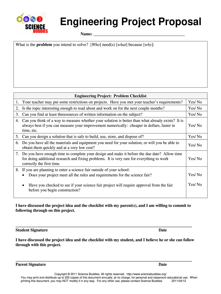 Science Fair Proposal Form