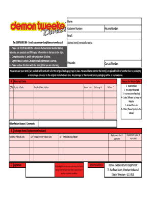 Demon Tweeks Returns  Form