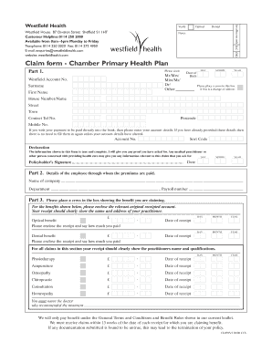 Westfield Claim Form