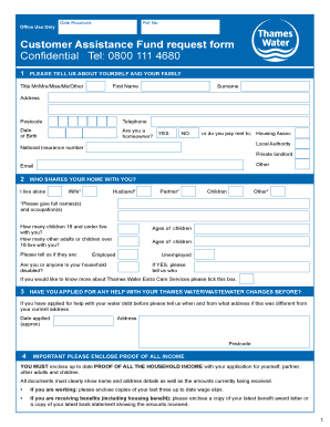 Thames Water Grant Application Form