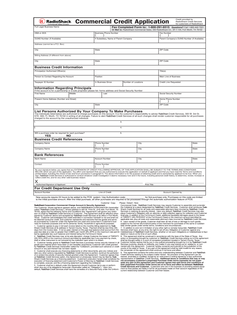 Commercial Credit  Form