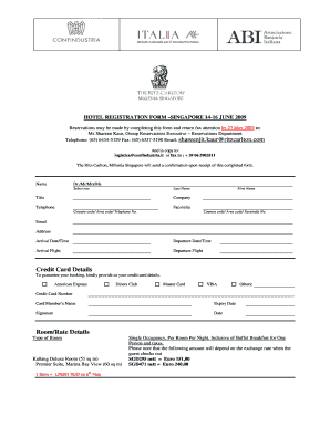Official Reservation Form Ritz Carlton Assolombarda Assolombarda
