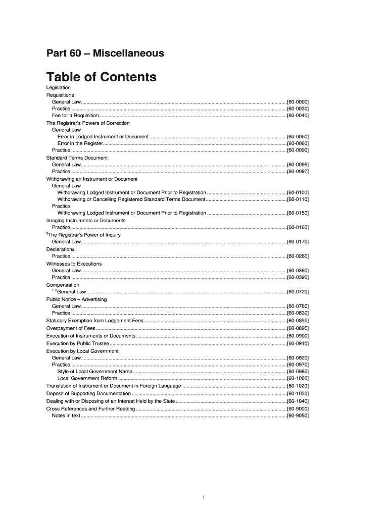  Land Title Practice Manual Part 60 Miscellaneous Land Title Practice Manual Part 60 Relating to Miscellaneous Information for P 2015