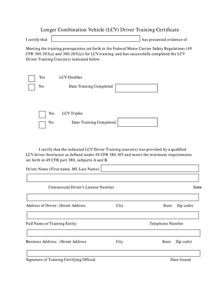 Lcv Driver  Form