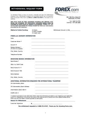 Forex Com Withdrawal Form