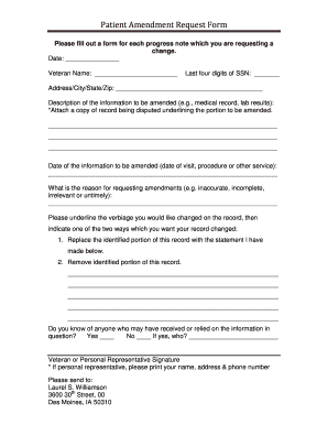 Amendment Request  Form