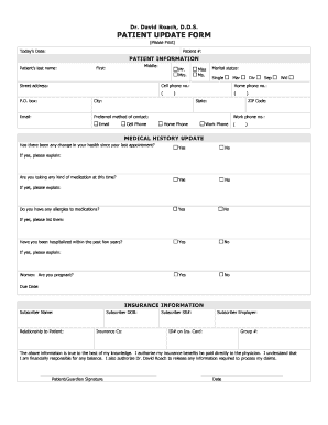 Patient Information Update Form