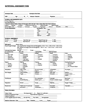 NUTRITIONAL ASSESSMENT FORM In1touch