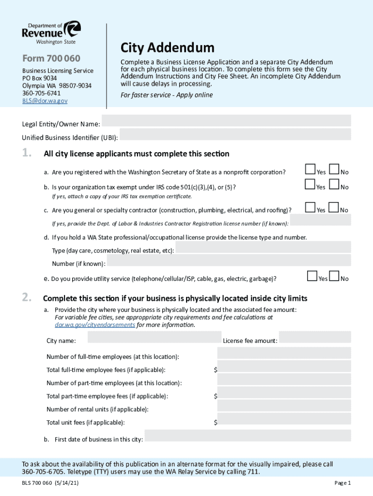  Wa Addendum 2021