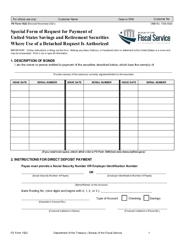 PDF FS Form 1522 TreasuryDirect Fill and Sign