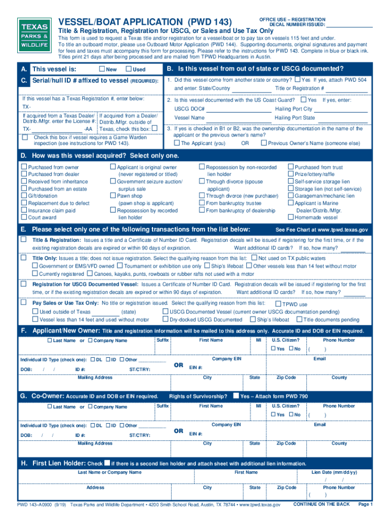  Texas Parks Wildlife Boat 2019-2024