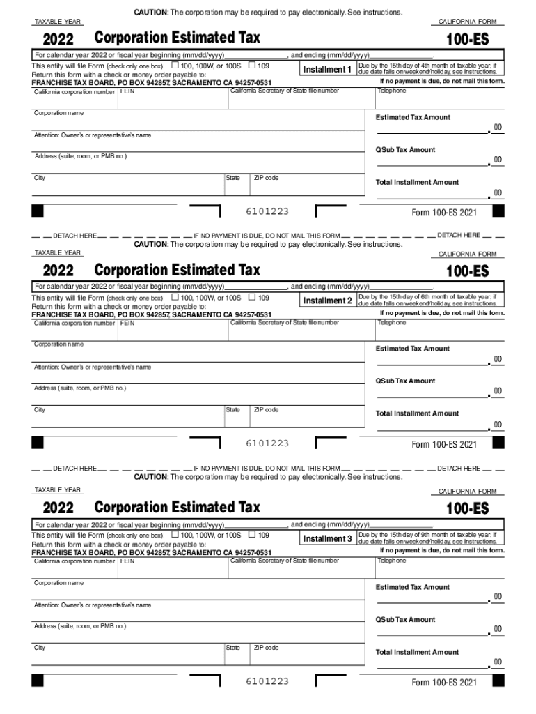 Get and Sign Www Ftb Ca Govforms20212021 Form 100 E S Corporation Estimated Tax 2022 