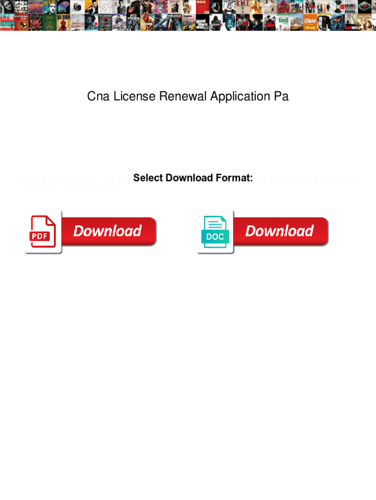 Cna License Renewal Application Pa Cna License Renewal Application Pa  Form
