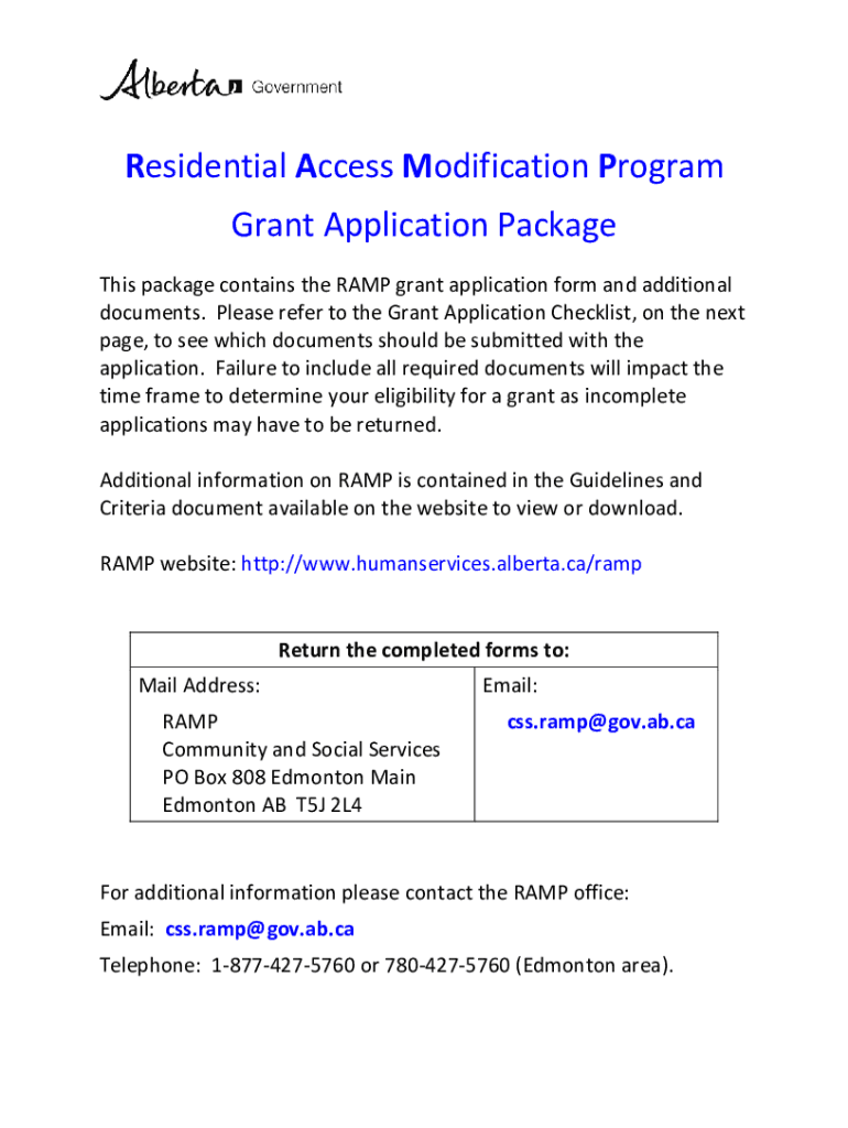  Residential Access Modification Program RAMPAlberta Ca 2018-2024