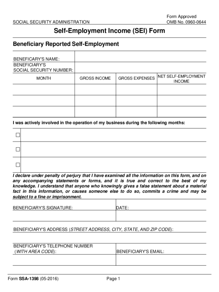 Removed Form SSA 1398 Form Completed by EN to Enroll in Universal Auto Pay